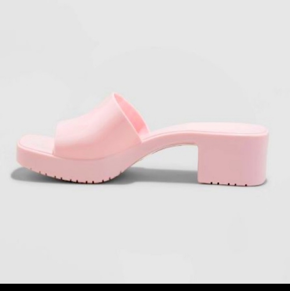 Mad Love Women's Marni Jelly Slide Mule Heels - Pink - Picture 2 of 5